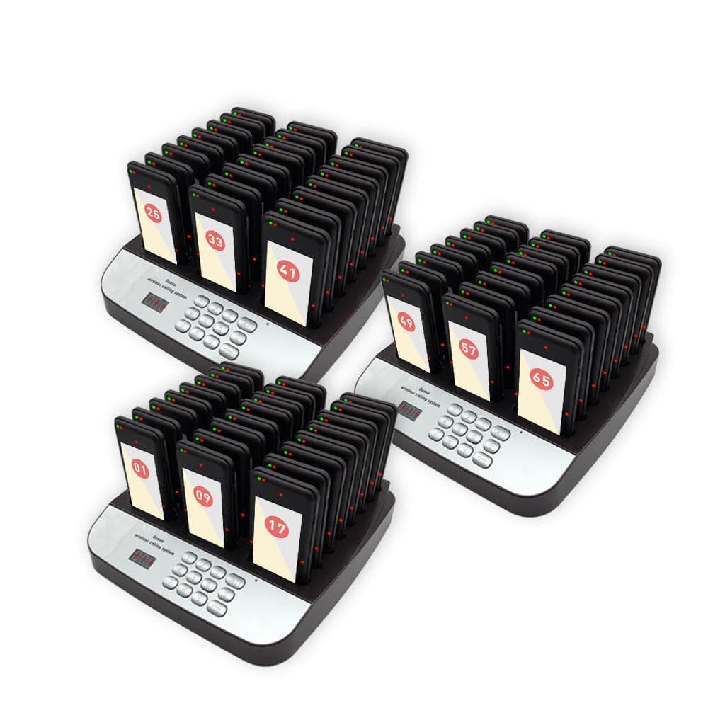 Corum Security NOLAS Restaurant Pager System - Juego de 72 pagers con 3 transmisores