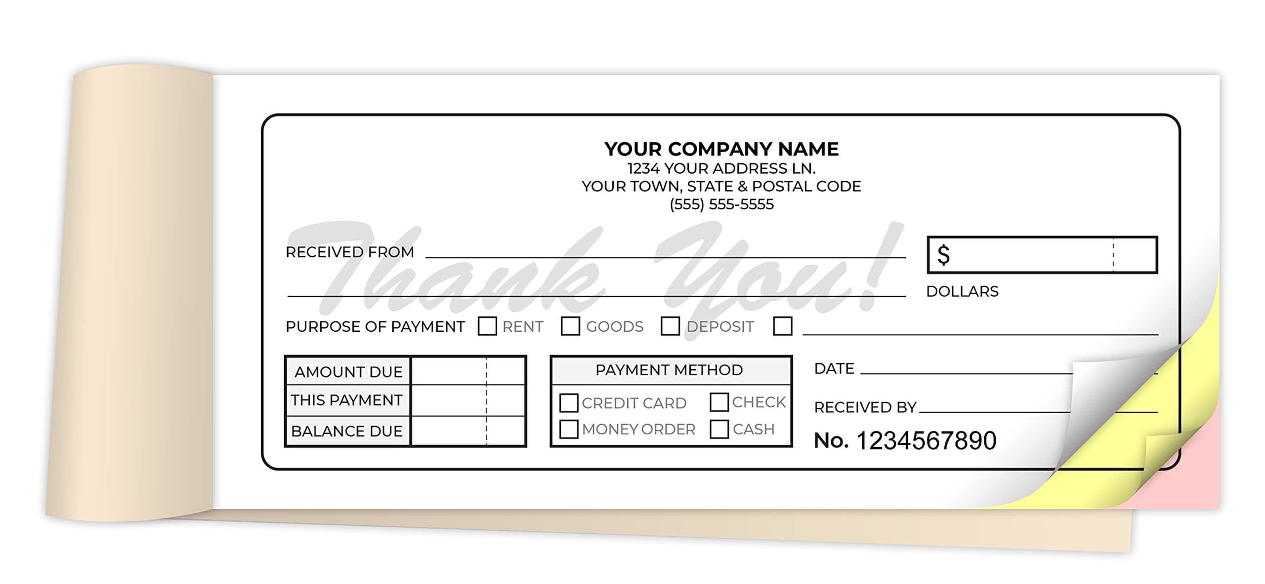 PrintPPS Libretas NCR Carbonless 3-Part 2.83 x 7" Personalizadas - 3000 Sets PPSV1NCR20