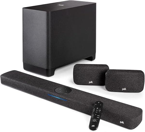 Polk Audio Sistema de cine en casa React con barra de sonido React, subwoofer inalámbrico y altavoces envolventes inalámbricos WWSREACHTS
