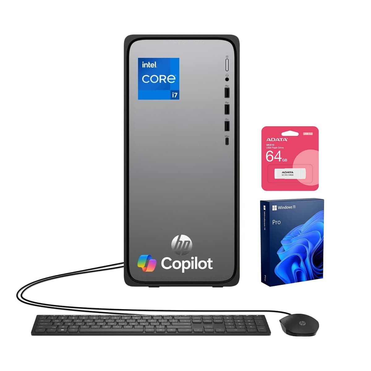 HP 2025 Omnidesk M02 AI Copilot Tower - Core i7-14700, 32GB DDR5, 2TB SSD, Windows 11 Pro, bundle SSD 512GB M02-0881