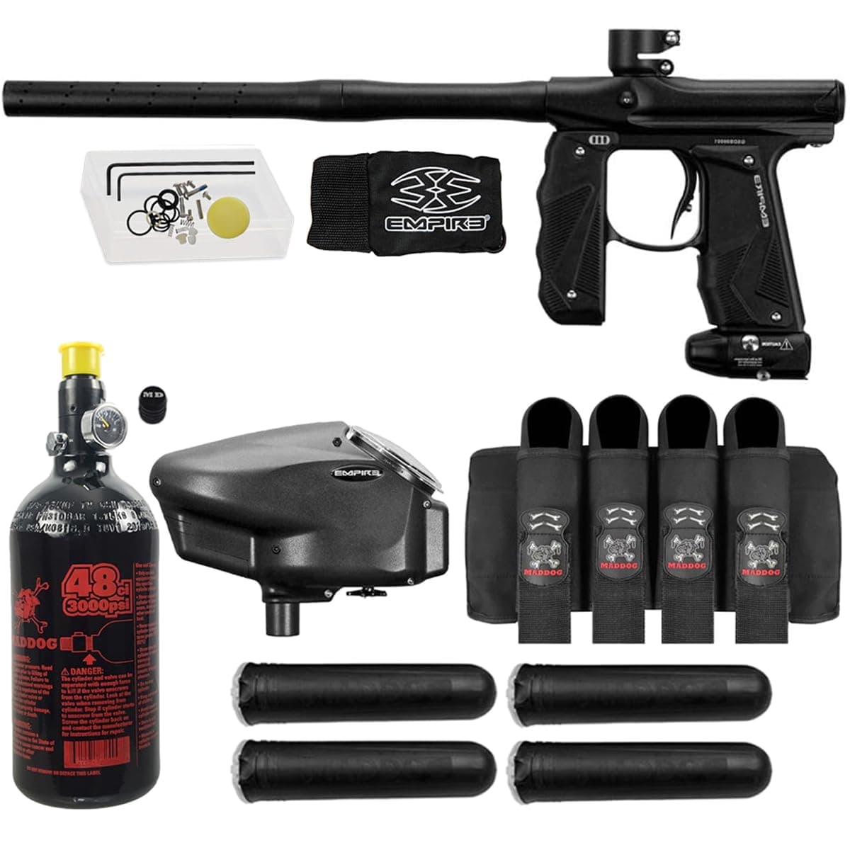 Maddog Empire Mini GS Paquete Inicial Paintball - Dust Black, Barril 2 piezas 2092-MINIGS