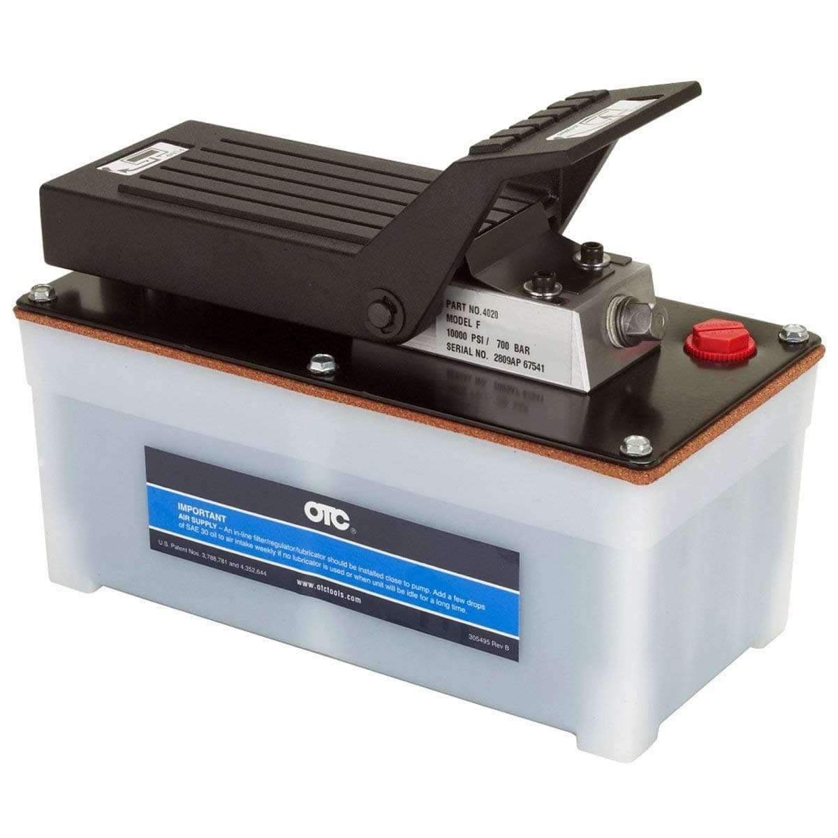 Bomba hidráulica neumática OTC 4020 de 10,000 PSI con pedal