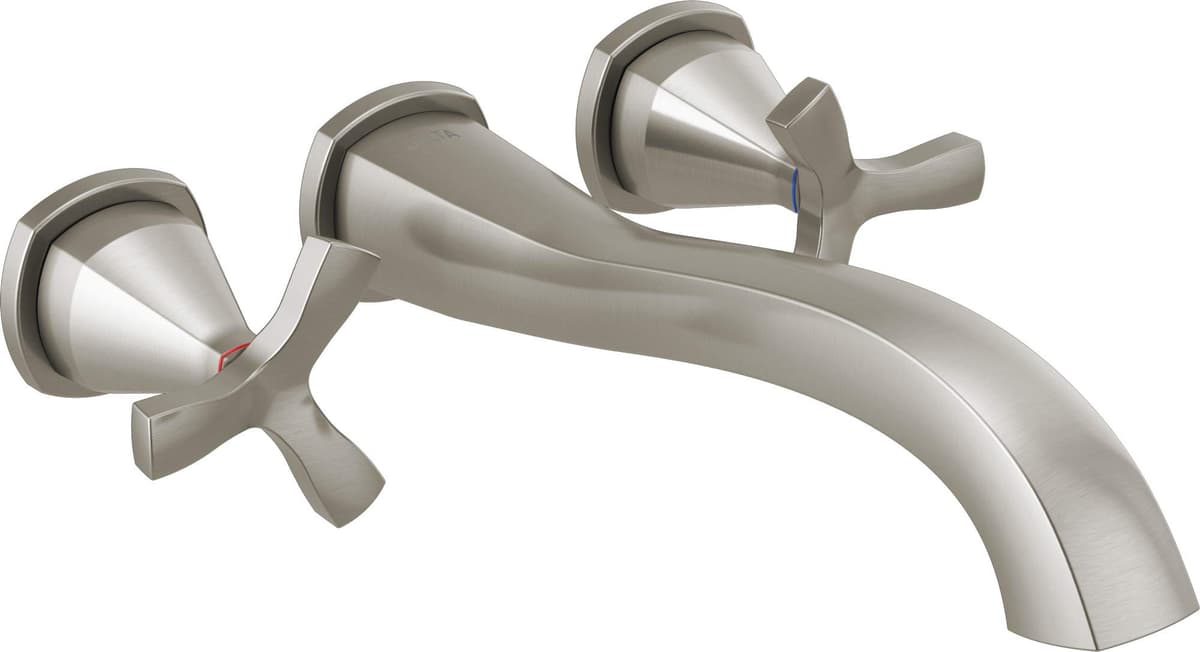 Delta Stryke T57766-SSWL - Llave de Bañera Mural con Manijas Spoke, Acero Inoxidable