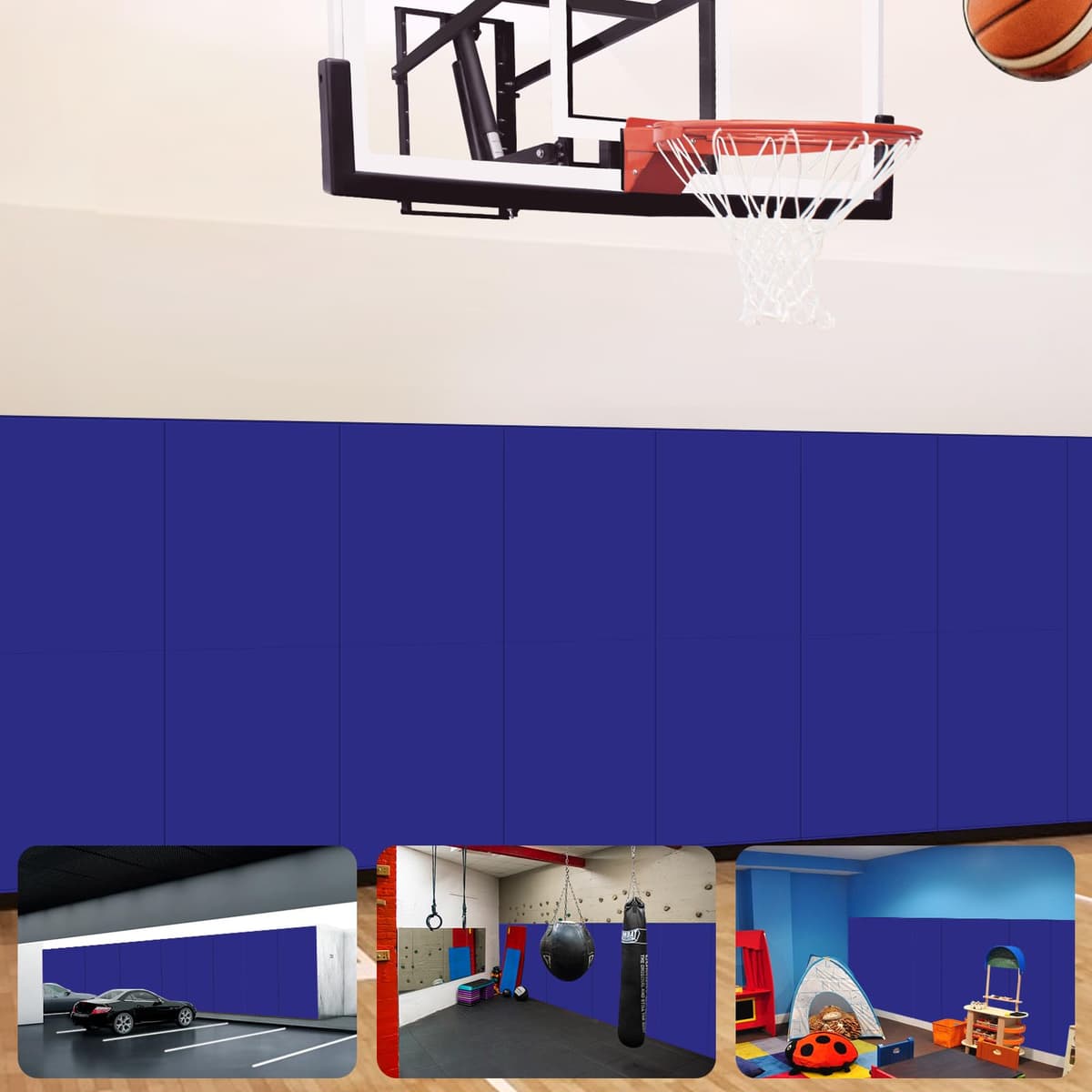 VANCL Wall Pads para gimnasio 2" espuma acolchada para pared, paquete de 5, azul