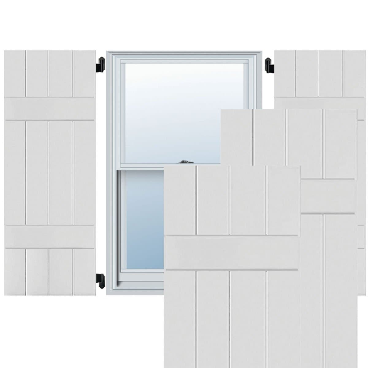 Ekena Millwork RWB15X048PRM persiana exterior de madera auténtica Board-n-Batten 15" x 48" (par)