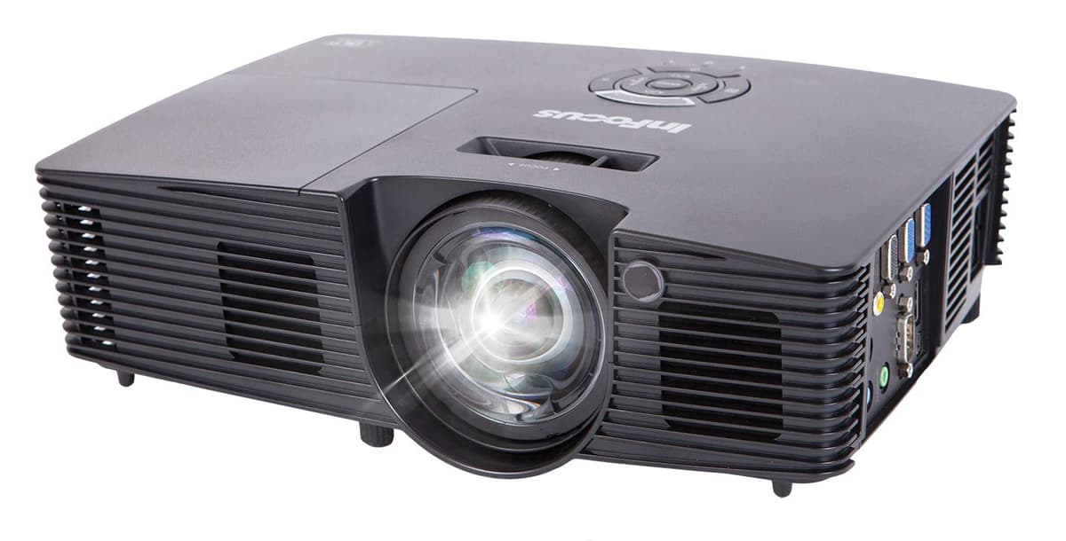 Proyector InFocus IN112XA, DLP SVGA 3800 lúmenes, compatible 3D, 2 HDMI con parlantes 99999
