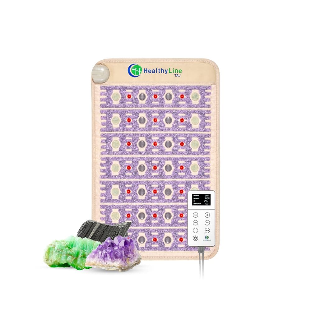 HealthyLine TAJ Colchón Térmico Infrarrojo Lejano - Pequeño con Gemas Naturales, Auto apagado eléctrico - 32" x 20" TAJ Series