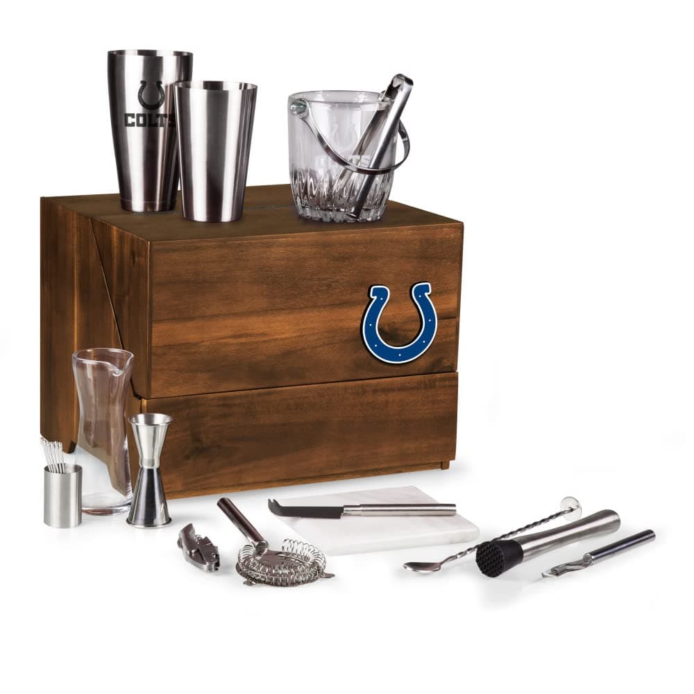 PICNIC TIME Madison Acacia Tabletop Bar Tool Set Indianapolis Colts 668-44-508-147-2