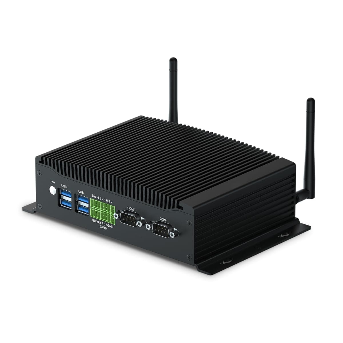 WEIDIAN Mini PC Fanless Industrial i7-10510U, 32GB RAM, 512GB SSD, GPIO, 3x4K, 2LAN, 2COM, Win11 EH6-i7-10510U-32-512