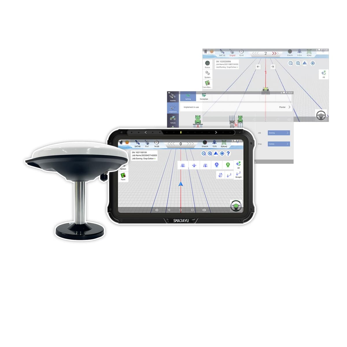 SMAJAYU Sistema de Guiado GPS para Tractor Precisión de 4 pulgadas (10 cm) por PPP, software precisionAG incluido, no necesita red ni estación base. GPS agrícola adecuado para diversos tractores JY100