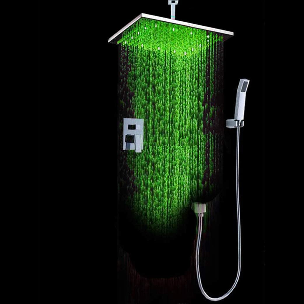 Cascada Luxury Bathroom Shower Set Rainfall LED 16" Gold