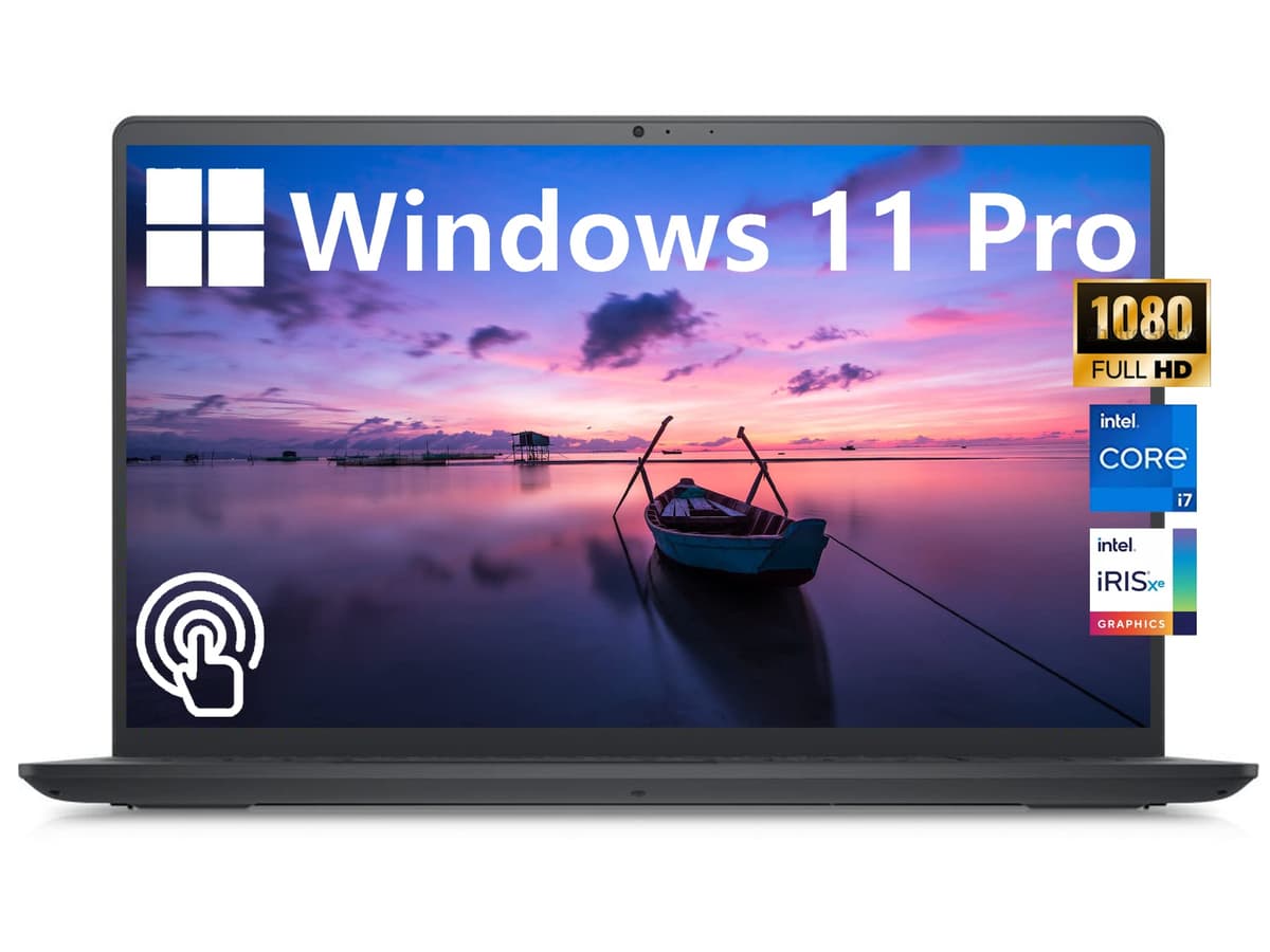 Laptop empresarial Dell Inspiron 15.6" FHD con pantalla táctil, Intel Core i7-1255U, Windows 11 Pro, 32GB RAM, 1TB SSD, Bluetooth, WiFi 6, HDMI, gráficos Intel Iris Xe, lector de tarjetas SD, larga duración de batería Inspiron 15-i7XXX