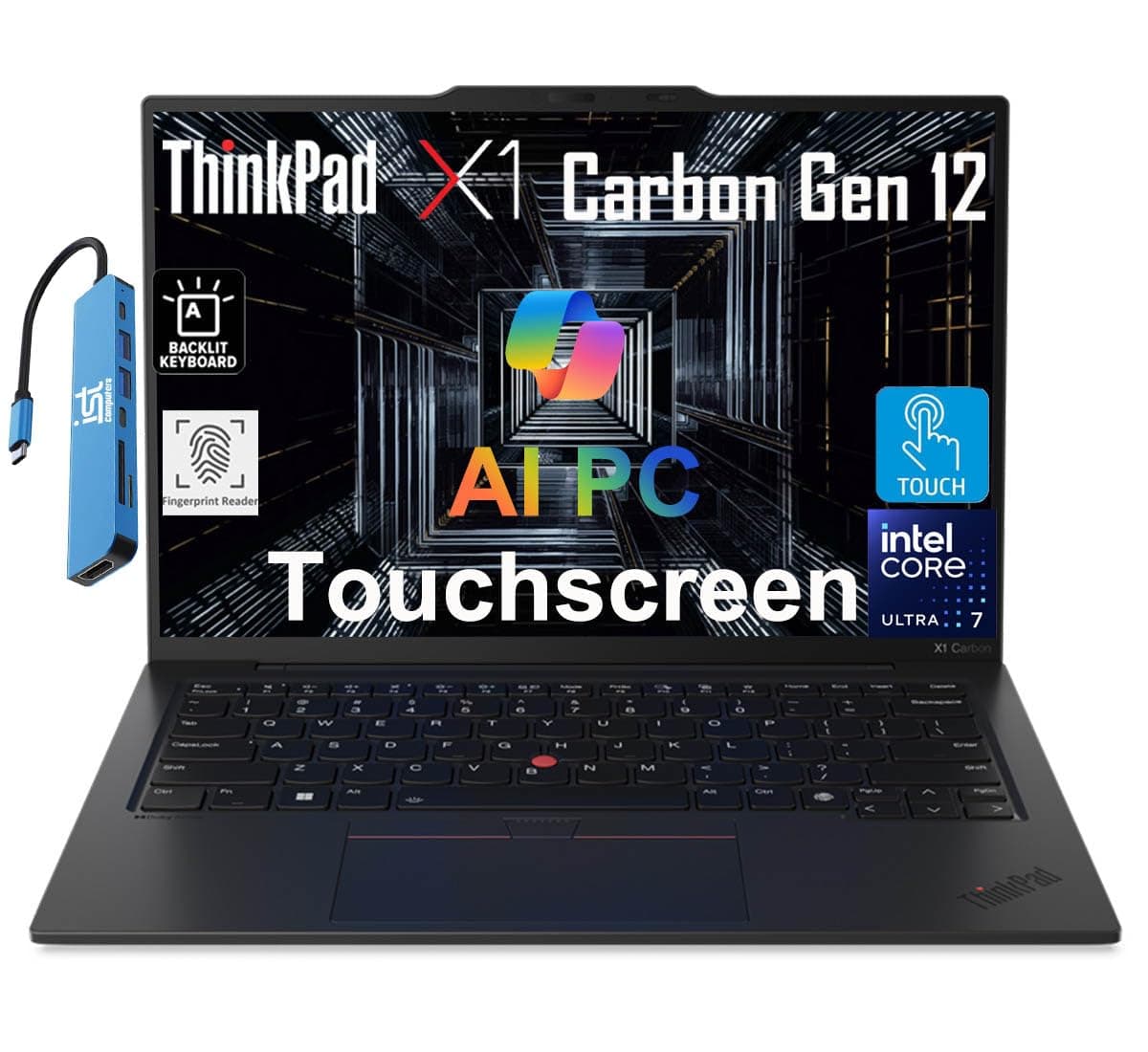 Lenovo ThinkPad X1 Carbon Gen 12 14" WUXGA Touch, Intel Core Ultra 7 155U, 32GB, 1TB, Win 11 Pro - AI PC ThinkPad X1 Carbon Gen 12 AI Laptop