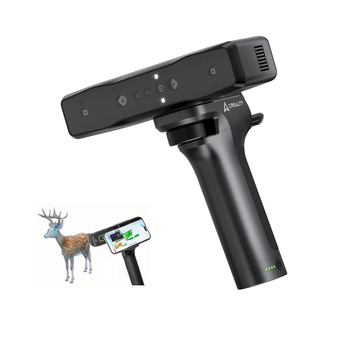 Nine Escáner 3D Creality Otter Lite para Impresión 3D, Escáner 3D Portátil de Mano 0.05 mm de Precisión, Escaneo a Todo Color | WiFi 6 | Portátil para Objetos Metálicos/Negros | Windows/macOS/Android/iOS