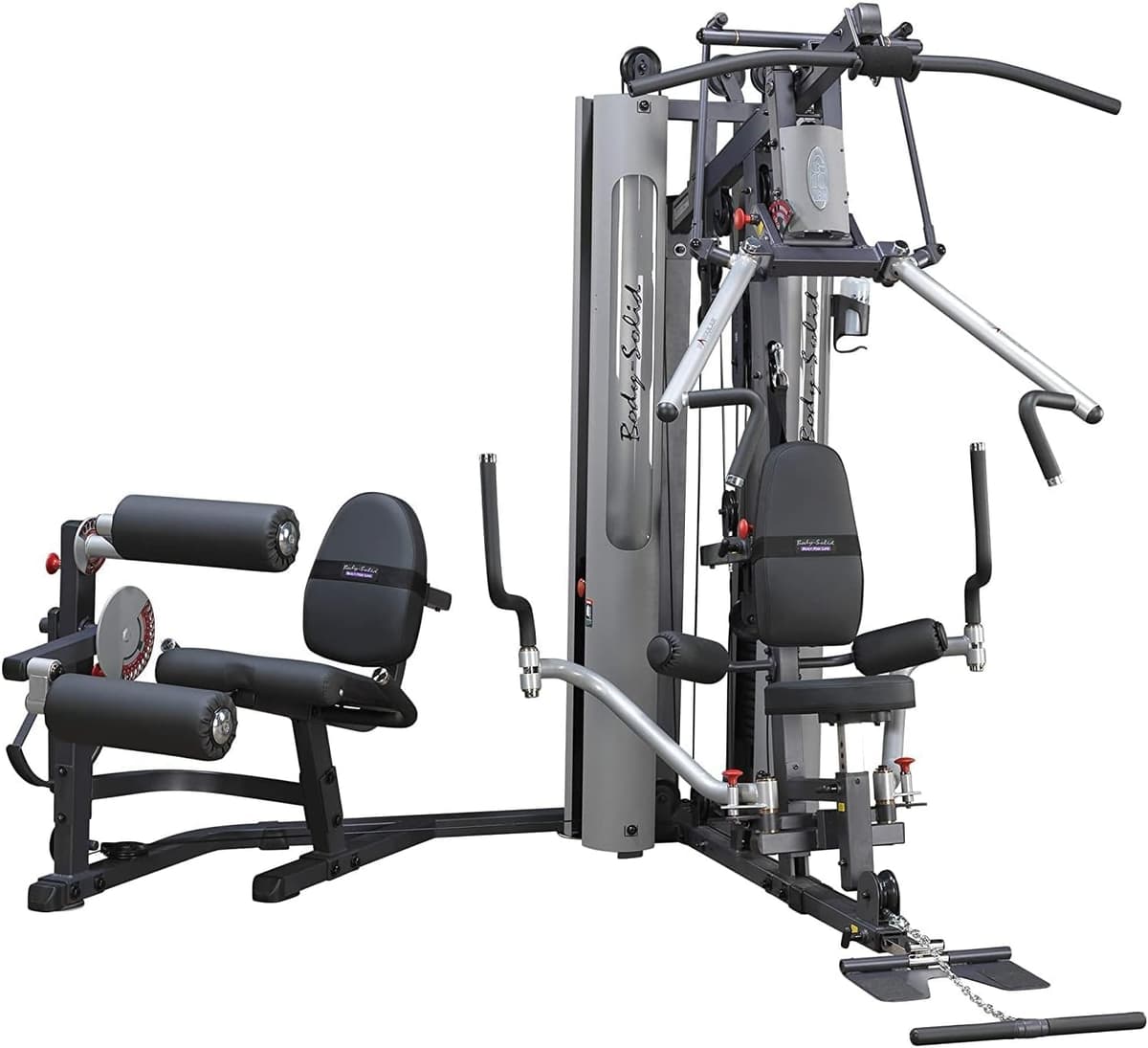 Body-Solid (G10B) Estación múltiple con pila de pesas de 210 lb máquina de gimnasio bi-angular con accesorio de prensa de piernas, equipo de entrenamiento de fuerza para brazos y piernas, estación de ejercicio funcional para entrenamientos