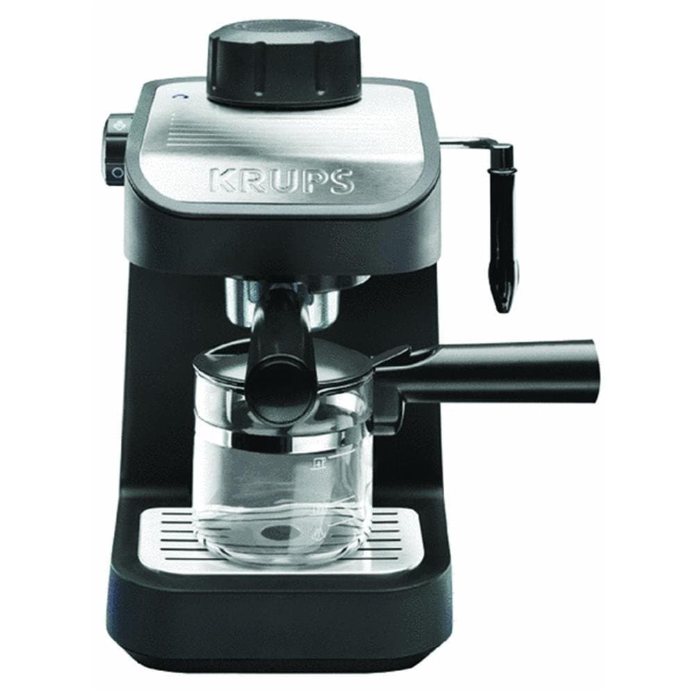 KRUPS XP1020 Máquina de Espresso a Vapor con Jarro de Vidrio 4 Tazas, Negra