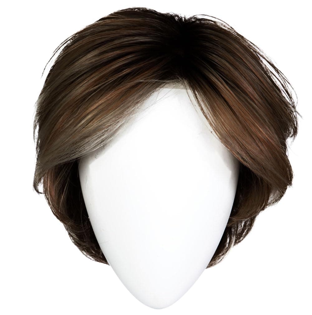 Hair u wear Raquel Welch Monologue - Pixie corto clásico con base hand-tied, Petite Average, RL4/10SS Shaded Iced Java