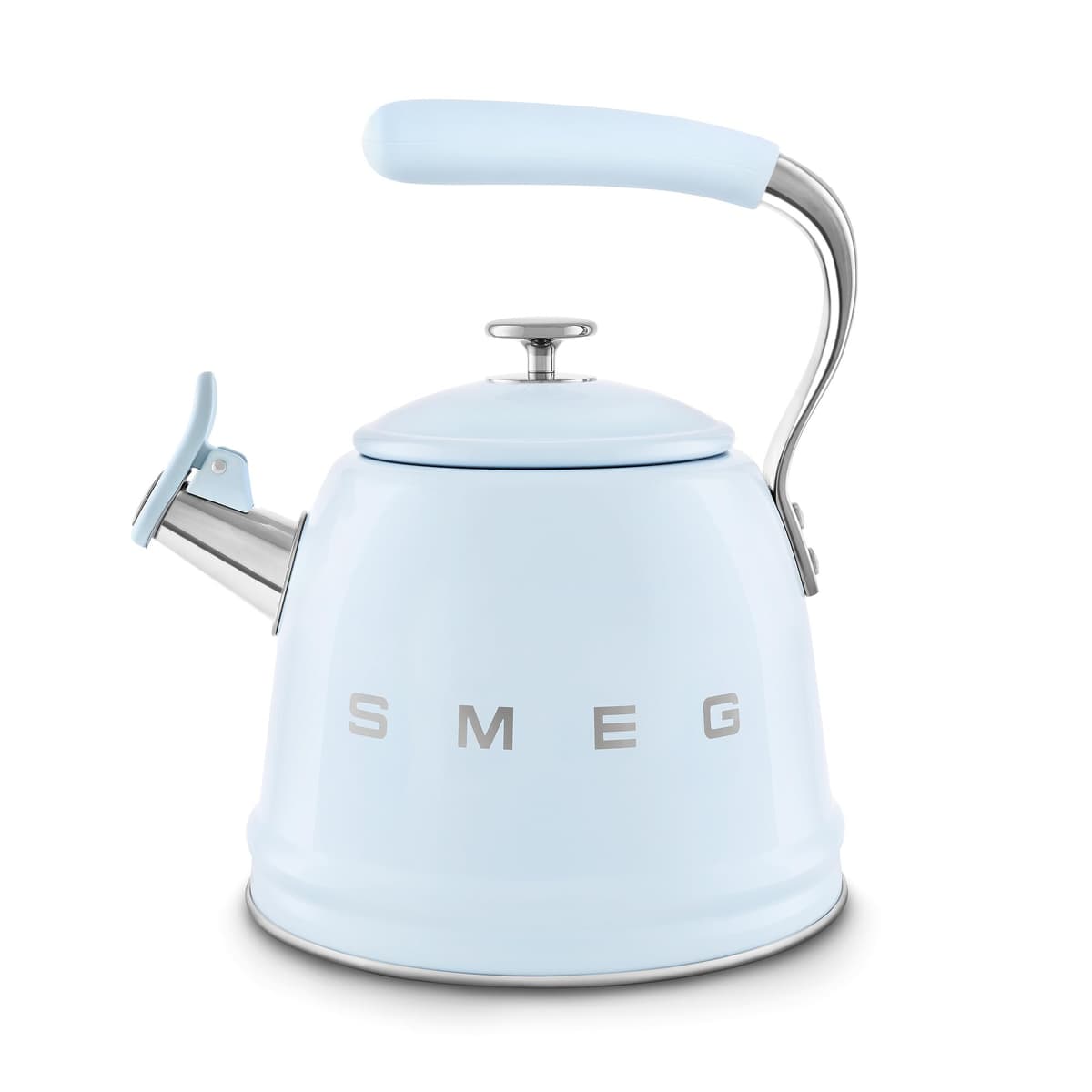 Smeg WKF01PB Hervidor silbante 2.3 L acero inoxidable, tapa removible, compatible inducción, azul