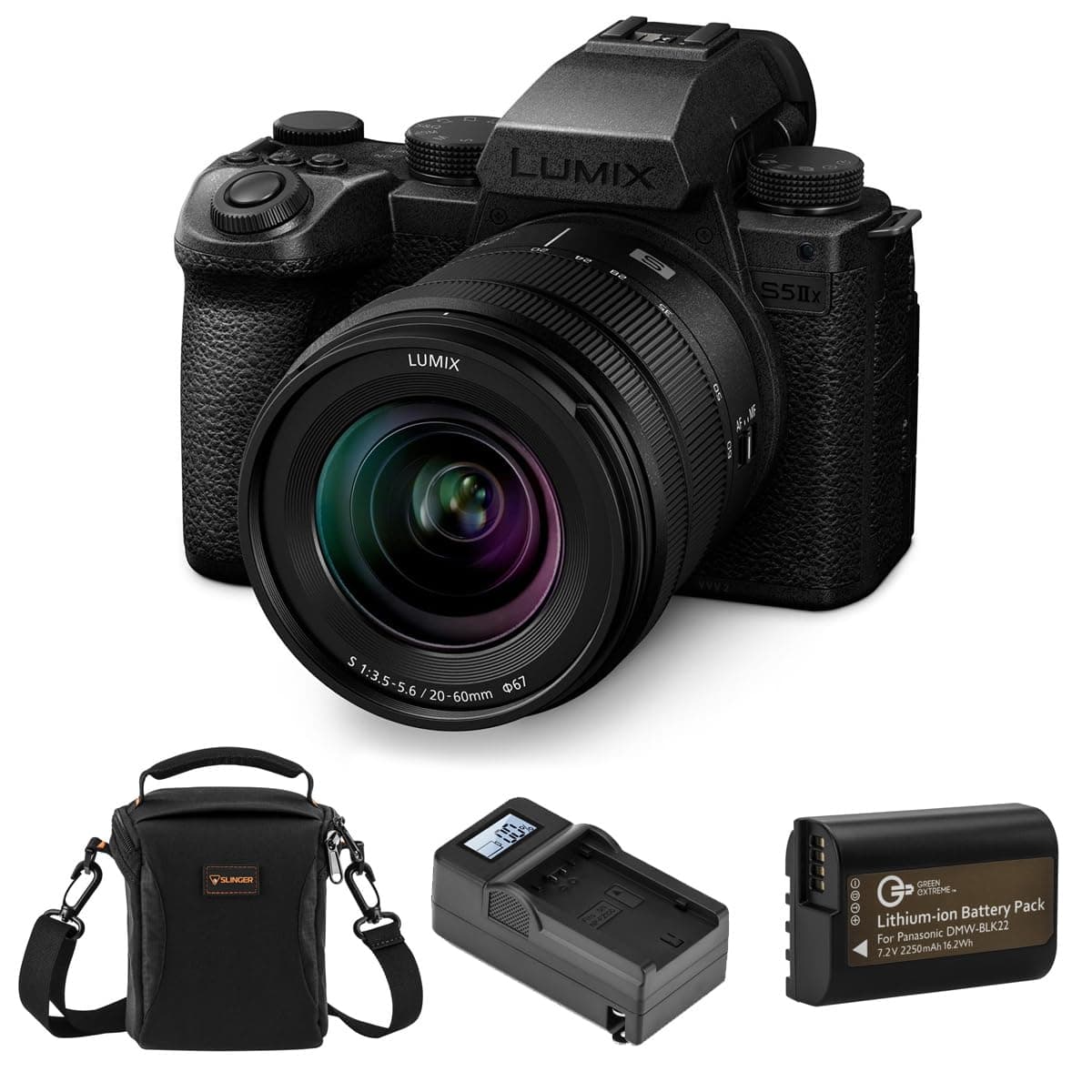 Panasonic LUMIX S5IIX Mirrorless con lente 20-60mm y kit de accesorios DC-S5M2XKK AO