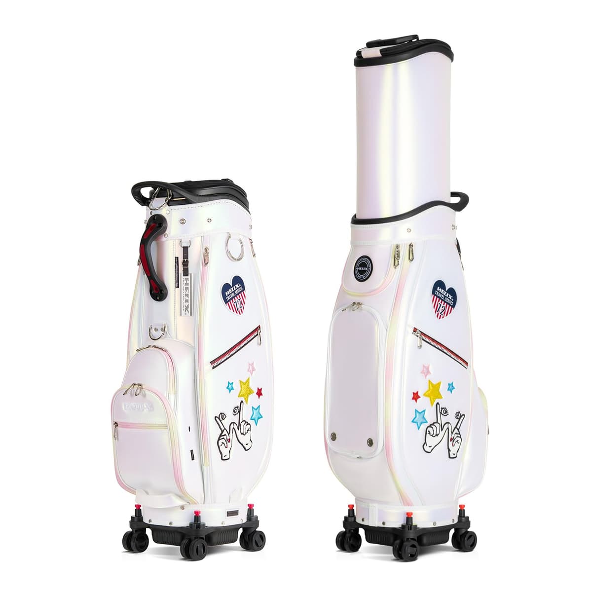 Bolsa de golf HELIX con ruedas y cubierta retráctil (Holográfica) Hi95176