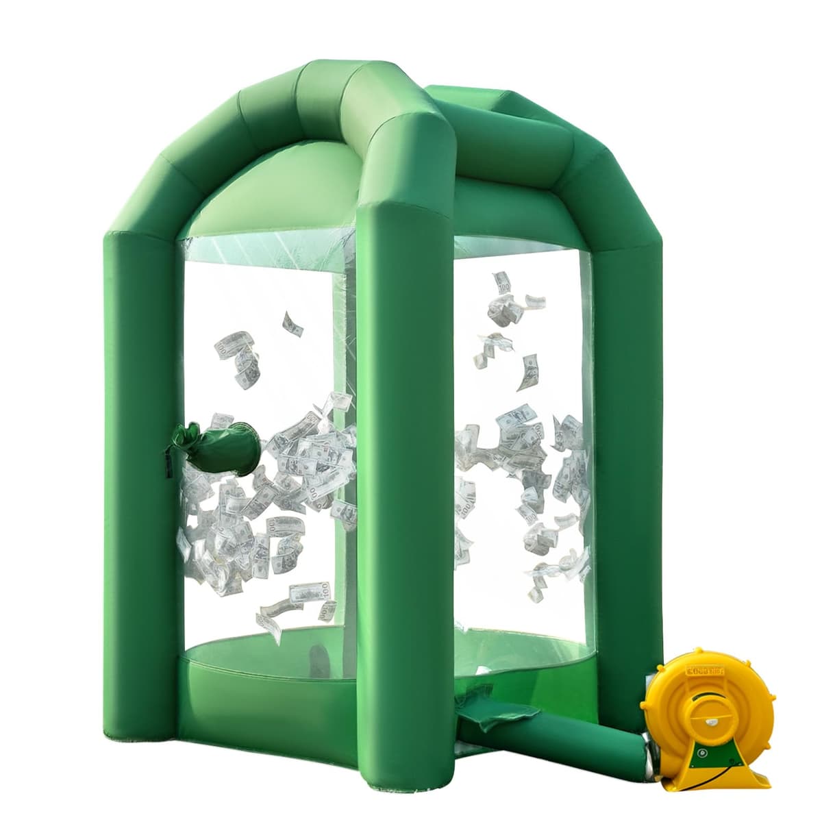 OZIS Cabina inflable Money Machine 8.2x5.2x5.2Ft con soplador (Verde) OZ-ZQJ-Green