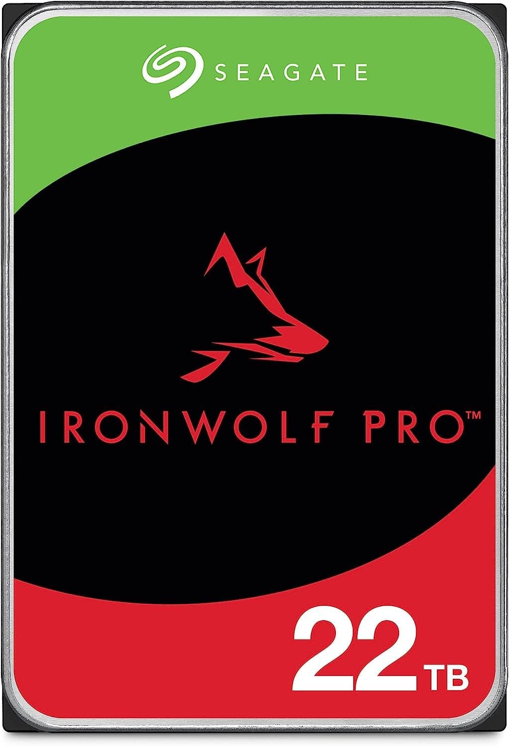 Seagate IronWolf Pro 22TB Disco Duro Interno NAS Empresarial - CMR 3.5 pulgadas SATA 6Gb/s 7200 RPM 256MB Caché para RAID Almacenamiento en Red (ST22000NT001) (Reacondicionado) ST22000NT001-cr