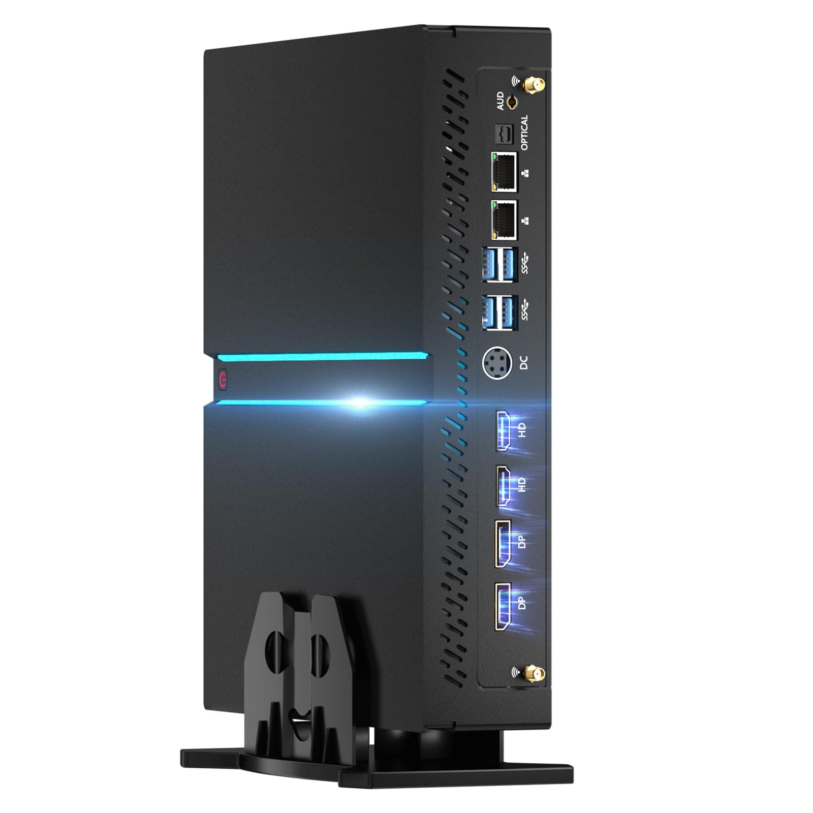 Kinupute Mini PC Gaming, Computadora de Escritorio i9-14900F 24 Núcleos Hasta 5.8GHz, 32GB DDR5, 2TB M.2 PCIe4.0 SSD, Windows 11 Pro, GeForce RTX4060Ti 8GB, Cuatro Salidas de Video, 8K@60Hz, LAN Dual, WiFi6E/BT5.3 MV300