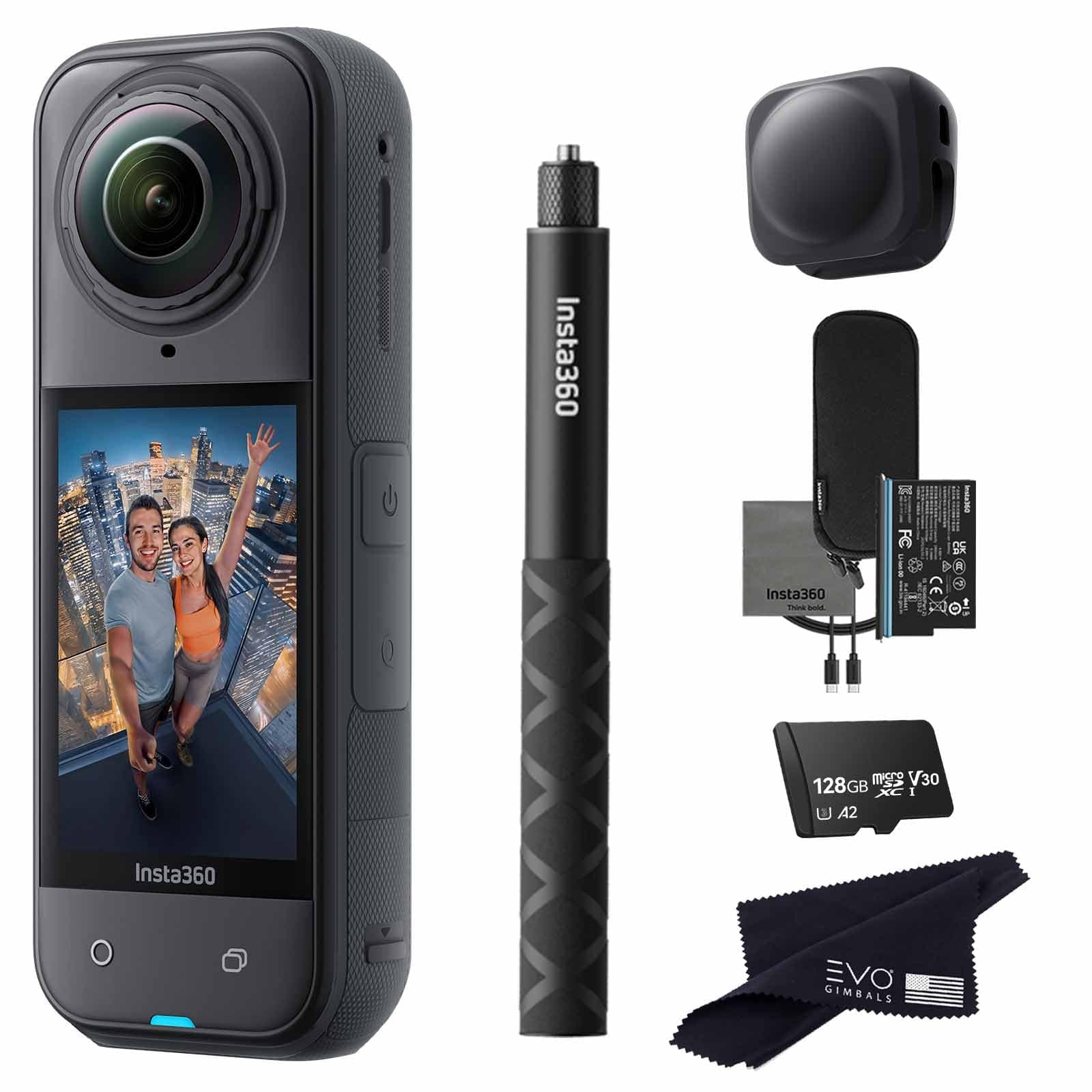 Insta360 X5 Basic Bundle - Cámara 360 8K resistente al agua con stick para selfies (128GB) X5_SELFIE-STICK_LC_128GB