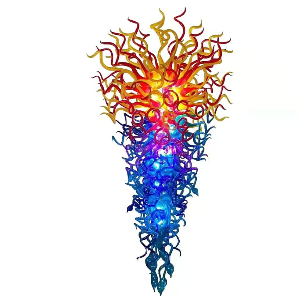 Longree Hand Blown Glass Chandelier, 32" Diam x 54" High - Multi-Color Hanging Pendant Light LR1461-(W32" * 48")