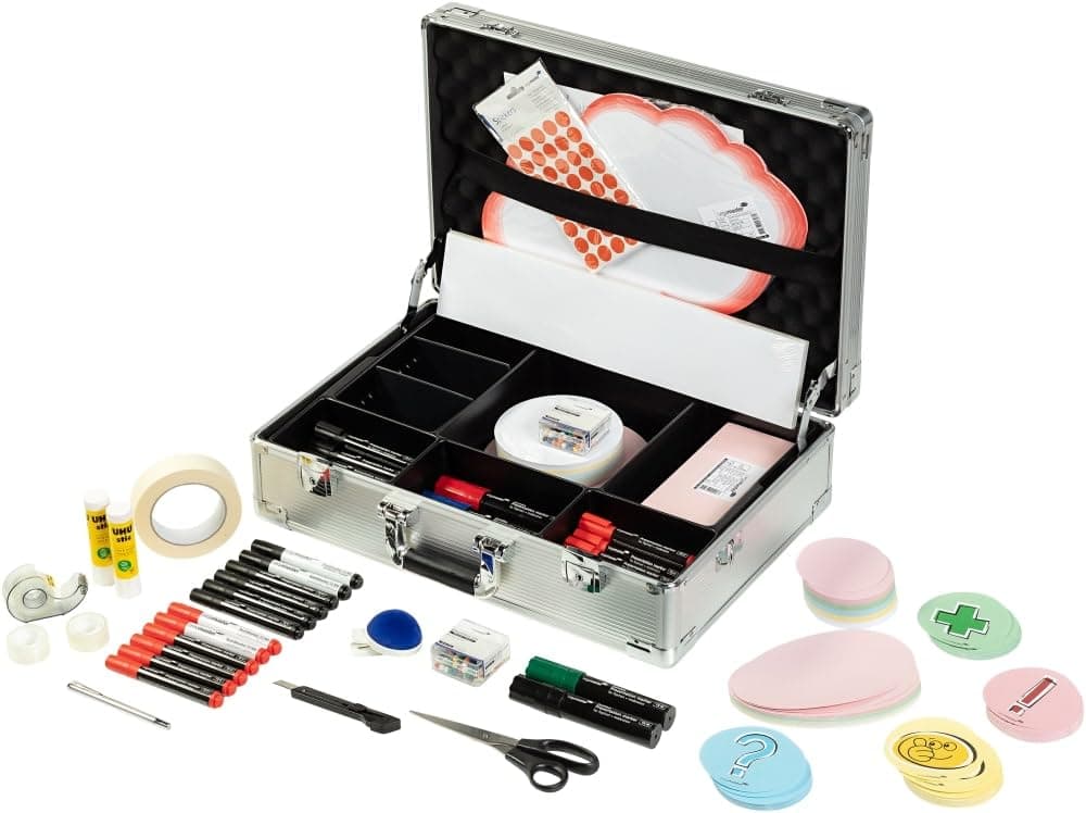 Legamaster Professional Workshop Case estuche de 3200 piezas hecho de aluminio con accesorios para seminarios, presentaciones y moderaciones 8713797069755