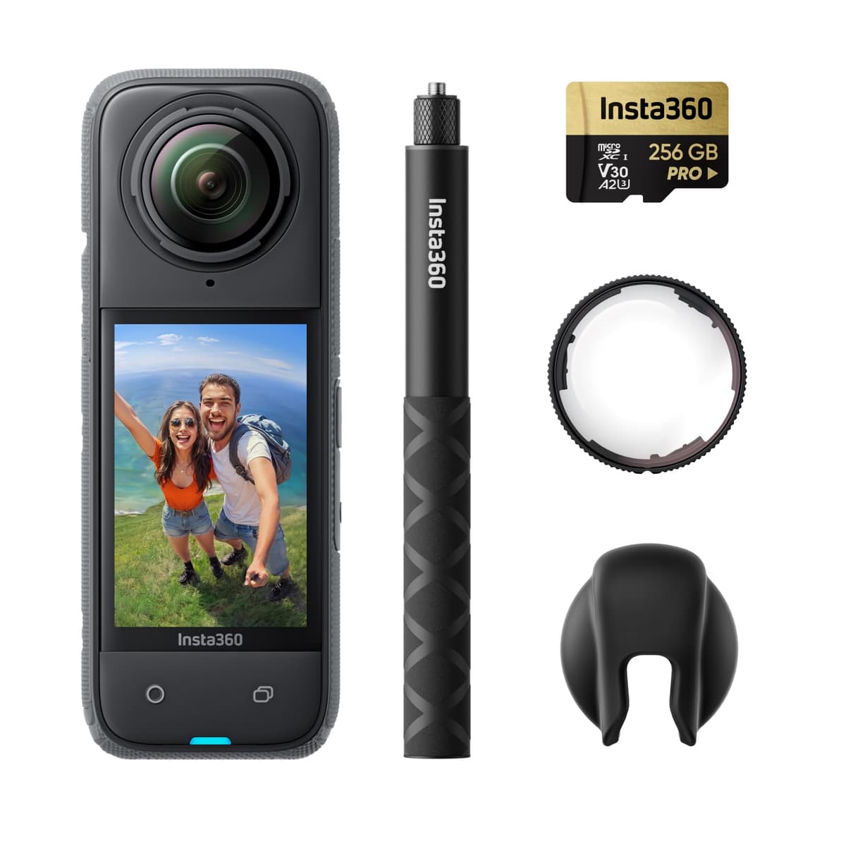 Insta360 X4 Premium Lens Guards Bundle - Cámara 360 8K con accesorios (256GB) CINSABMA-PLG