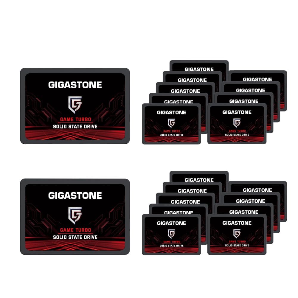 GIGASTONE SATA SSD 256GB (Pack de 20) - SSD 2.5" SATA III 540MB/s, reemplazo HDD para laptops y PS4 GS-SSD-3-256GB-20PK-B