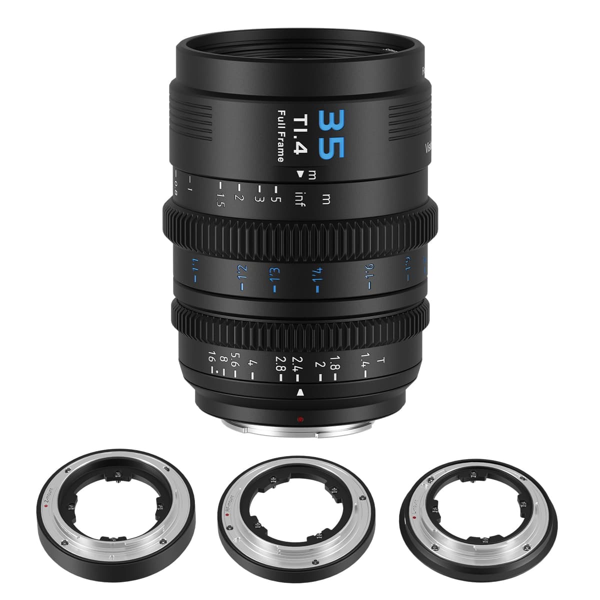 SIRUI VP-1 35mm T1.4 Lente Cine Full Frame con Montura E y Monturas Intercambiables RF/Z/L (Negro) VP-1-35B-AM