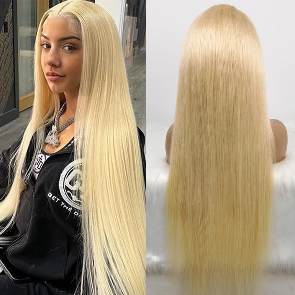 MYDIVA Peluca Lace Front 13x4 613 Rubio 40" Human Hair HD Frontal 180% Densidad