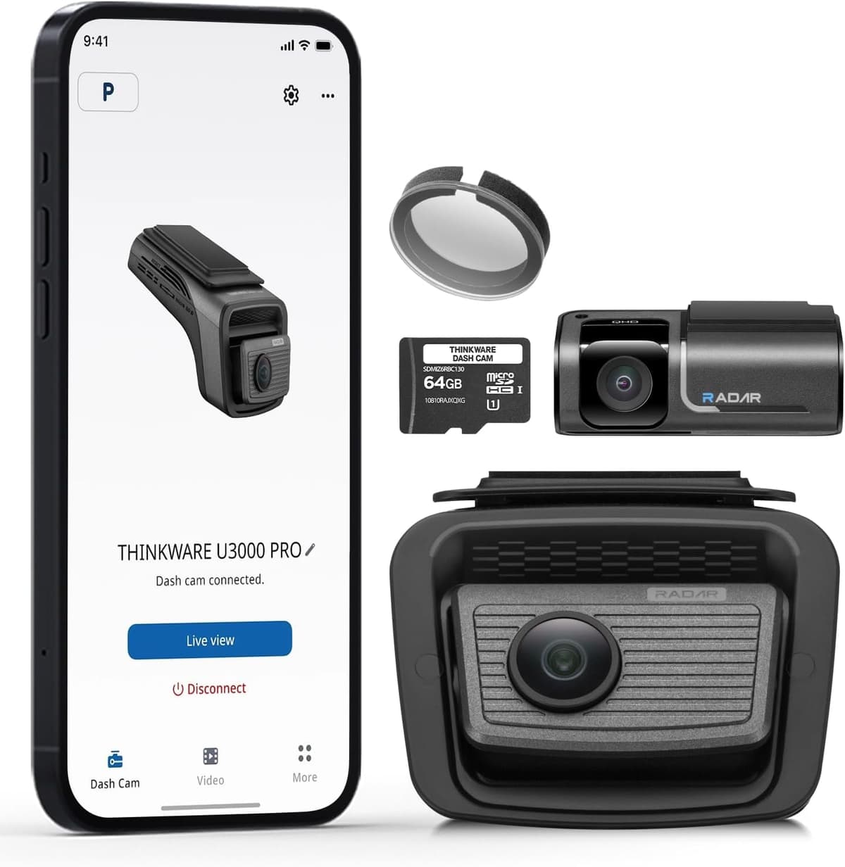 Thinkware U3000 PRO Cámara dash 4K Dual (frontal y trasera) con radar