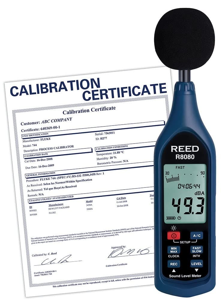REED R8080 medidor de nivel de sonido y registrador de datos R8080-NIST