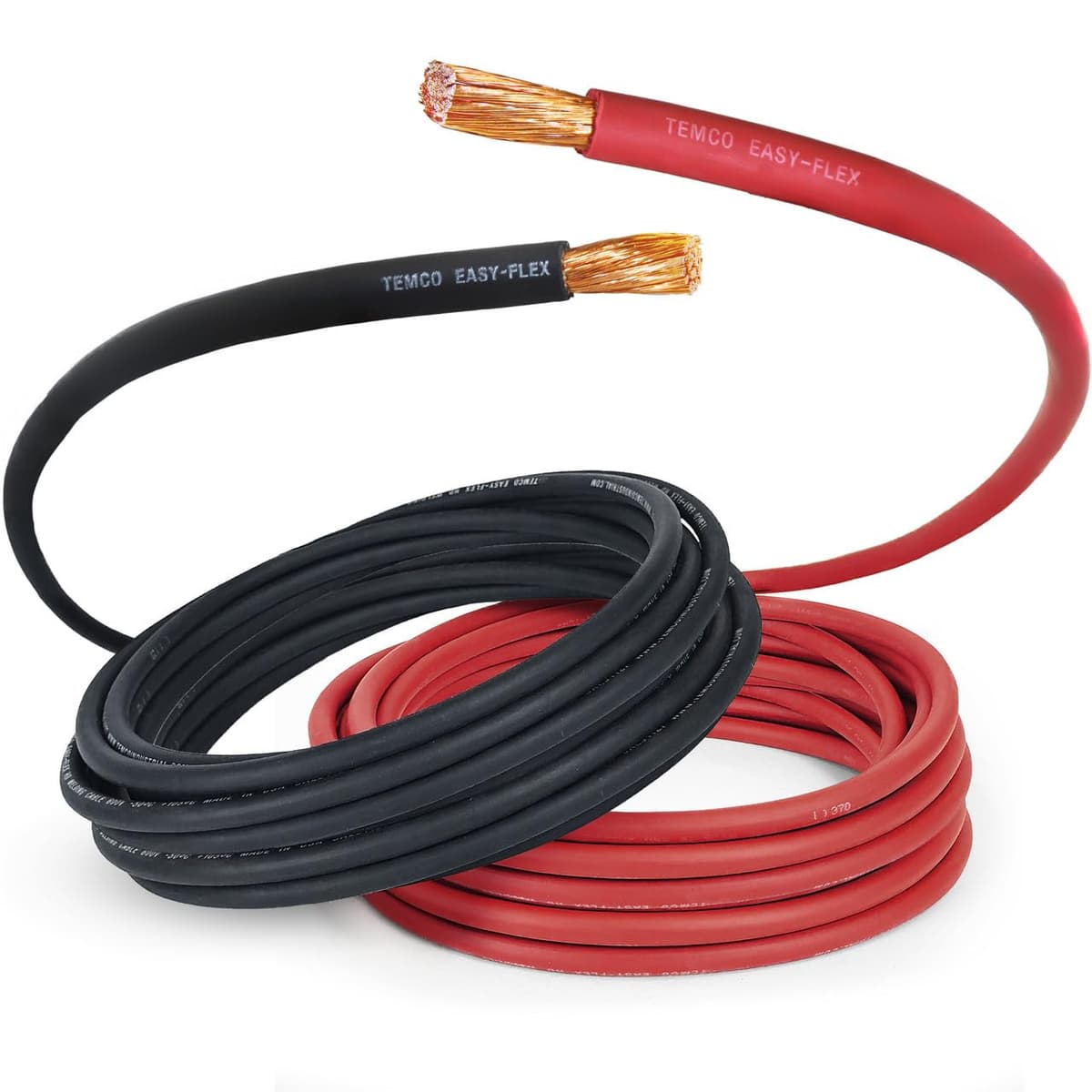 TEMCo Cable 2/0 AWG 75 ft Negro + 75 ft Rojo - Cable de Soldadura y Batería de Cobre Puro WC0071