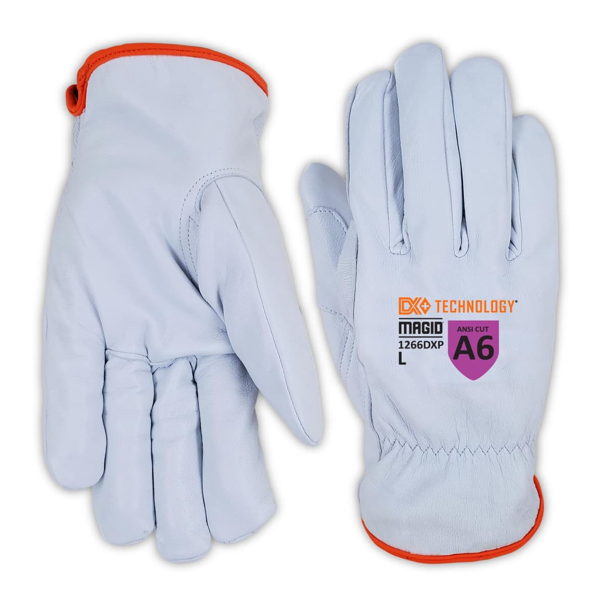 MAGID CutMaster 1266DXP - Guantes de cuero resistentes a cortes (36 pares) Medium