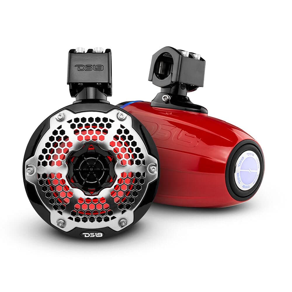 DS18 NXL-X8TPNEO/RD par de torres marinas 8" con radiador pasivo, driver de 1" y luces RGB, IP65