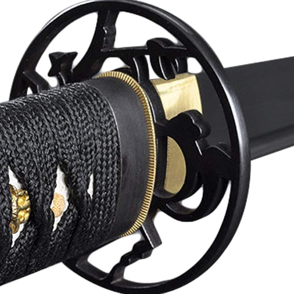 HMS Espada hecha a mano - Acero 1080/1095 Forjada totalmente a mano, templada, Katana samurái práctica, templada al barro, de espiga completa, afilada, saya de madera (Calyx Canthus) 303