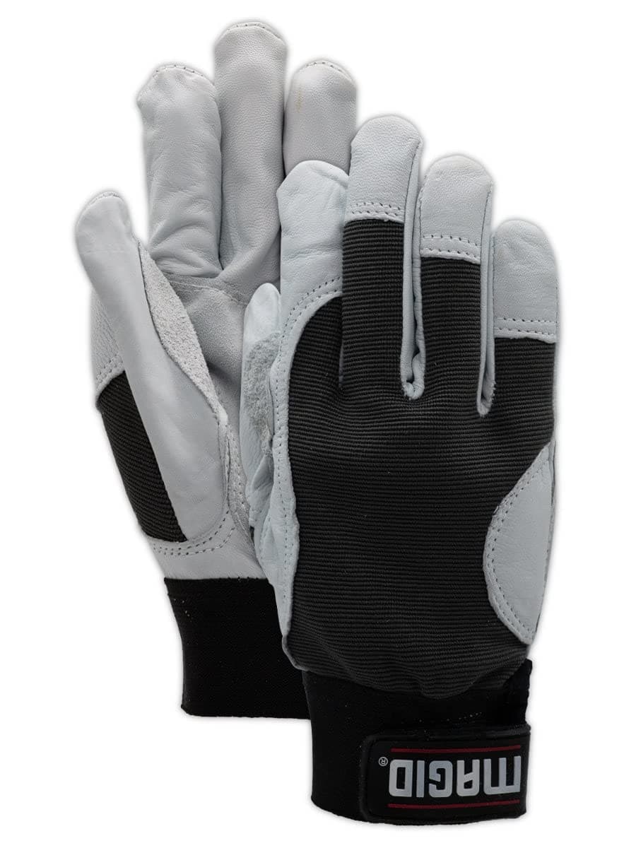 MAGID MECH201 Guante mecánico con palma de cuero de cabra - 11/2XL (72 PR) MECH201XXL-72