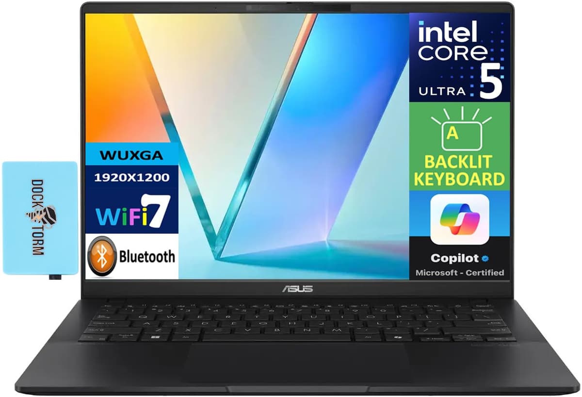 ASUS Vivobook S 14 Q423 Laptop Potenciado con IA 14.0" OLED FHD+ (Intel Ultra 5-226v, 16GB LPDDR5X, 512GB PCIe SSD, AI Copilot, Teclado Retroiluminado, 2 Thunderbolt 4, WiFi 7, Windows 11 Home) con Expansor de Puertos USB DKZ 4c0fe93b-055e-429f-854b-653a666afd3d