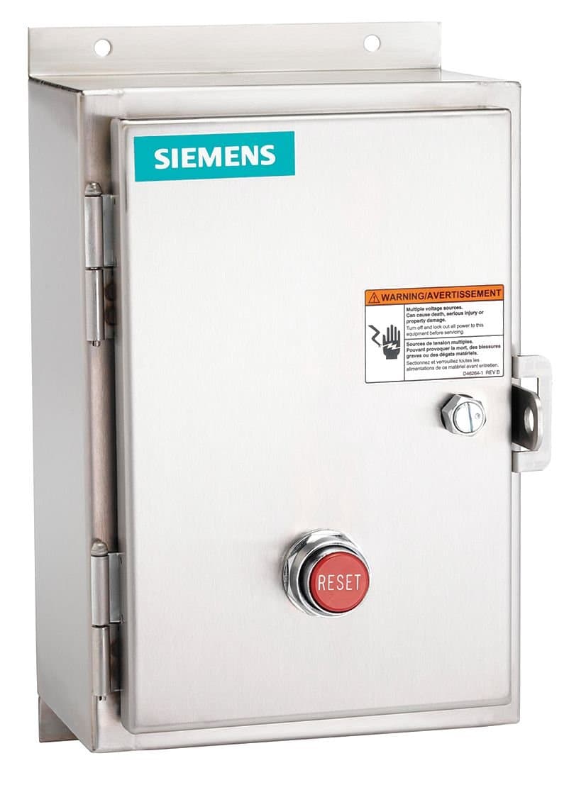 Siemens 14DUA32WF arrancador de servicio pesado en caja inoxidable 4/4X, sobrecarga de estado sólido