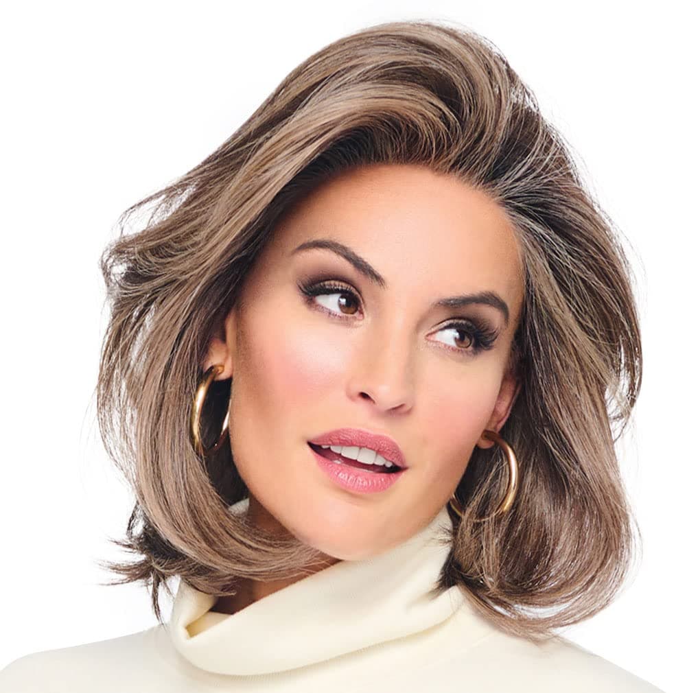 Hair u wear Raquel Welch Flying Solo - Bob con capas, 100% hecho a mano, Talla Petite-Average, RL16/88 Pale Golden Honey