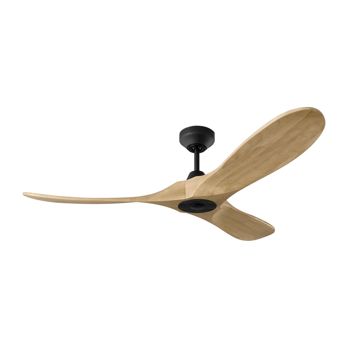 Generation Lighting Maverick Smart Ceiling Fan 52" Matte Black con Aspas Natural Honey 3MAVSM52MBKNH