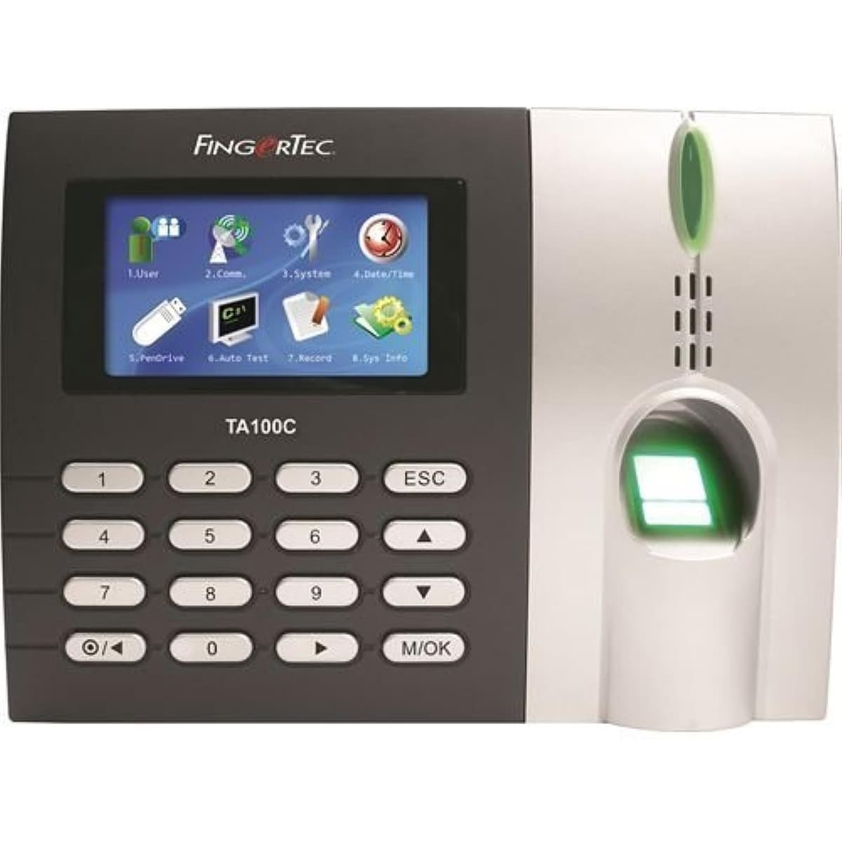 Fingertec Premier Color Sistema Multimedia de Huellas Dactilares para Control de Asistencia (TA100C) Nuevo Algoritmo Mejora Velocidad y Precisión
