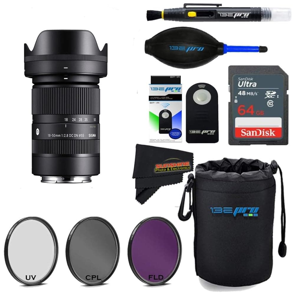 Sigma 18-50mm f/2.8 DC DN Contemporary para Canon RF con Bundle de Accesorios Sunshine Photo SIG-1850MM28CANON