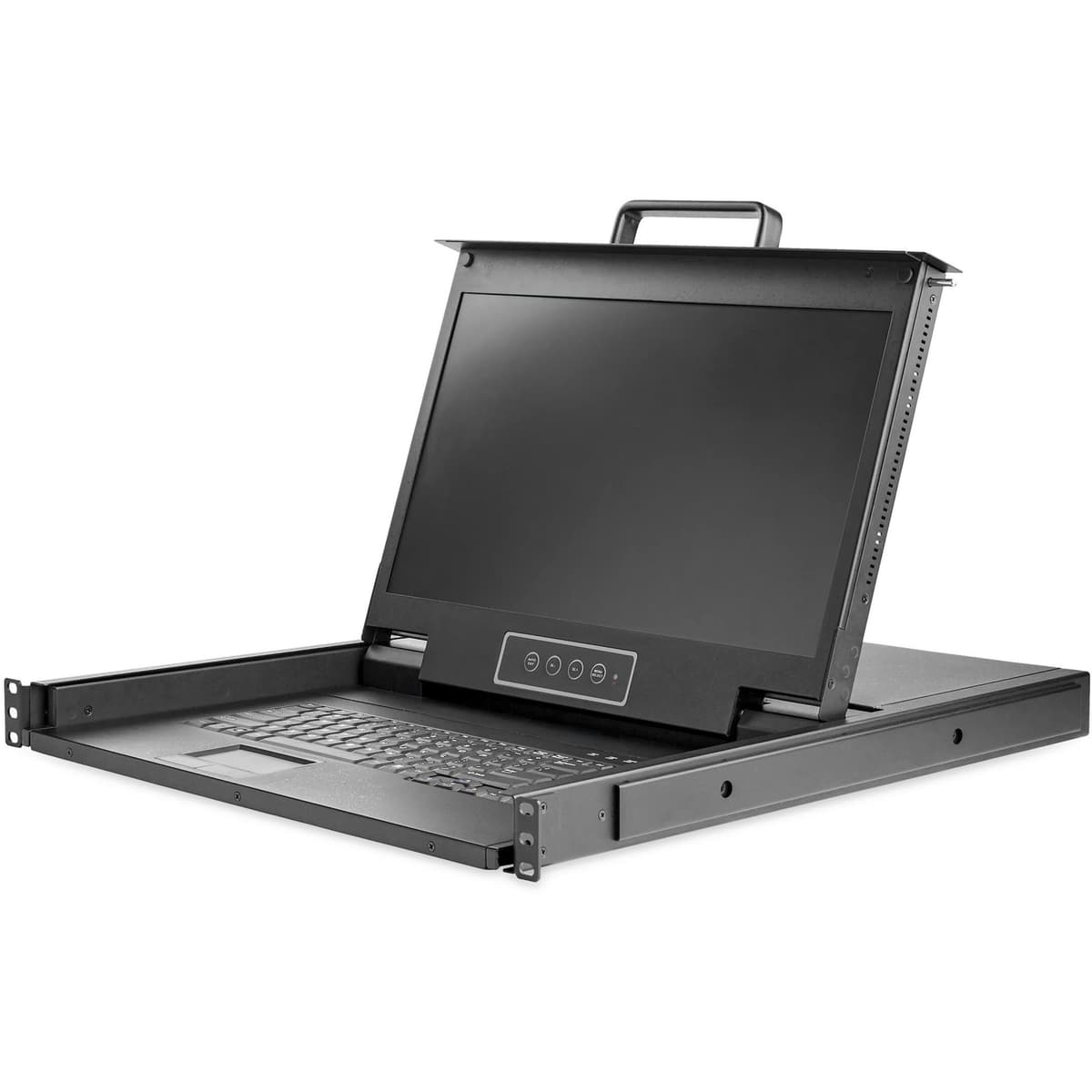 StarTech RKCONS17HD Consola KVM rack 1U con monitor 17.3" 1080p, teclado y touchpad, soporte VGA/USB, incluye cables y montaje