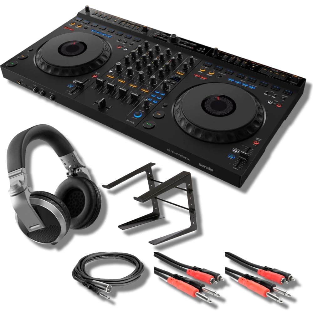 StreamEye DDJ-GRV6 Controlador DJ 4 canales con auriculares Pioneer HDJ-X5-S y accesorios