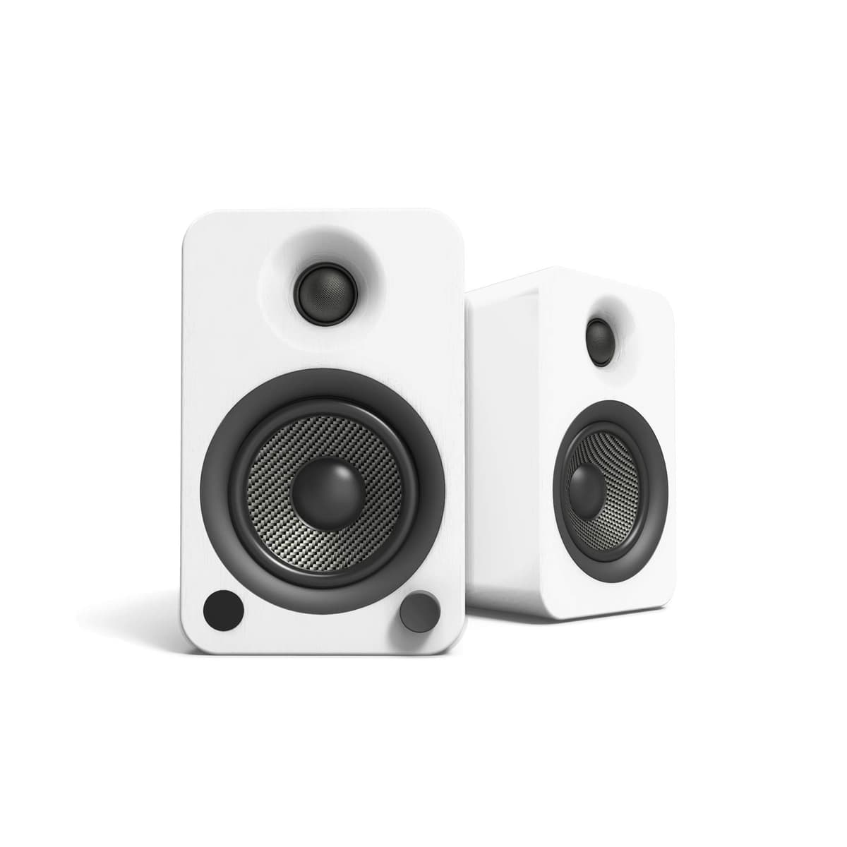 Kanto YU4MW Parlantes activos pareados con Bluetooth, preamplificador phono integrado, control remoto, 140W pico, blanco mate